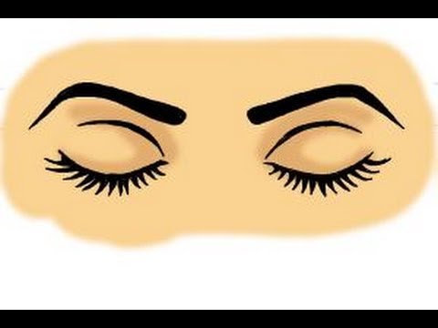 how to draw closed eyes