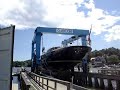 Yacht \"Aeolian\" gets a lift in Camden, Maine Yacht \"Aeolian\" gets a lift in Camden, Maine