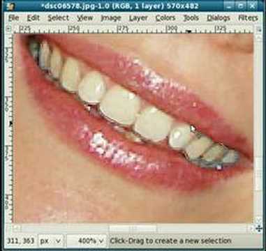 how to whiten teeth using gimp