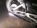 Mac slash-cut staggered exhaust on a Virago 750