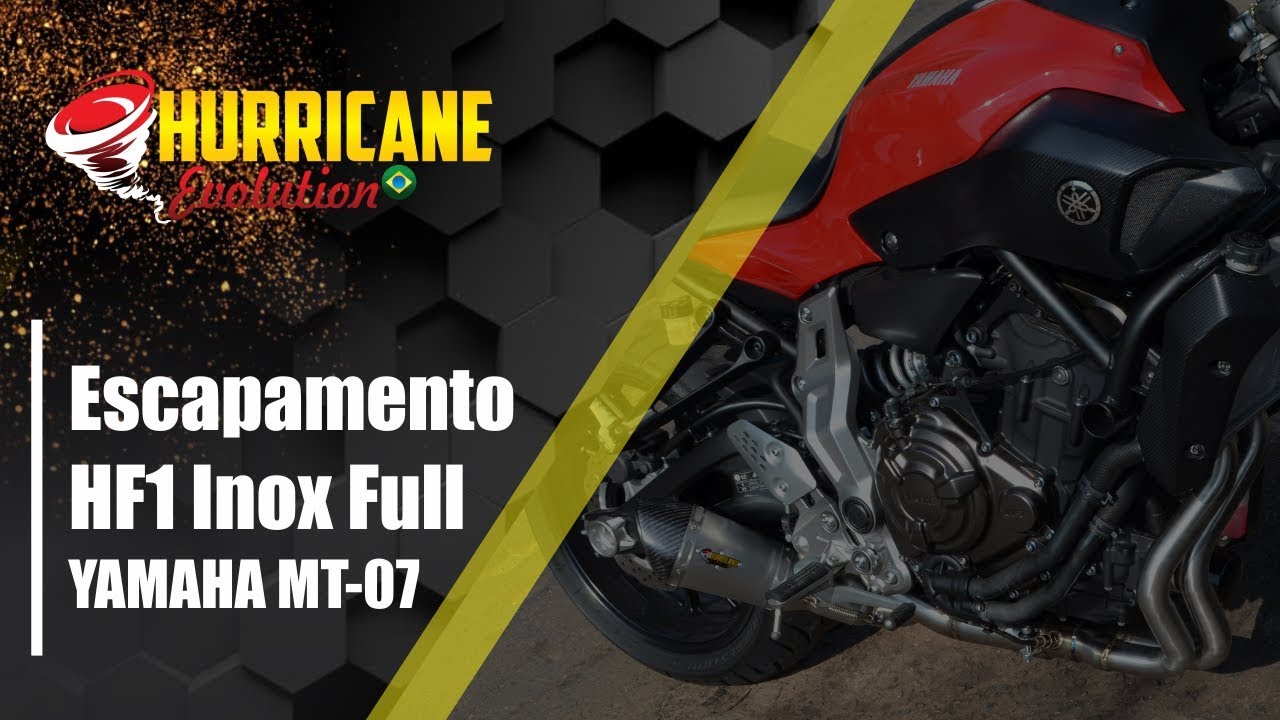 Capa do vídeo  Escapamento HF1 Inox Full Yamaha MT 07 2014 a 2022