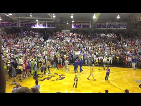 University - Senior Ben Raichel nails the tenth point and the madness begins.