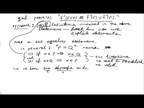 how to prove equality of sets