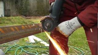 Angle Grinder Cutting Angle Iron