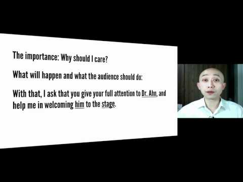 introduce - http://presentationexpressions.com In this video, you'll learn presentation expressions to help you introduce a presenter. This is an important skill that yo...