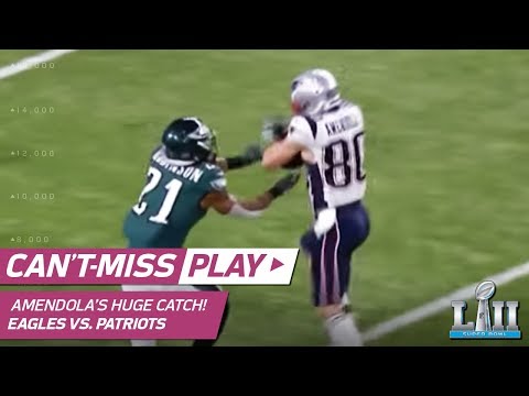 Video: Brady Airs it Out to Amendola for HUGE 3rd Down Conversion! | Can't-Miss Play | Super Bowl LII