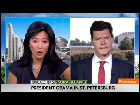 G 20 - Sept. 5 (Bloomberg) -- Bloomberg International Correspondent Hans Nichols sets the scene from St. Petersburg, Russia as President Barack Obama arrives for th...