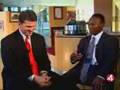 Jim Harbaugh with KRON 4's Vern Glenn