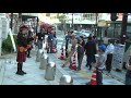 路線バス急ブレーキの瞬間、bagpipes