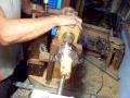 Woodturning Taxus.Ring.(1) .Sortija.Preparación ,rose engine