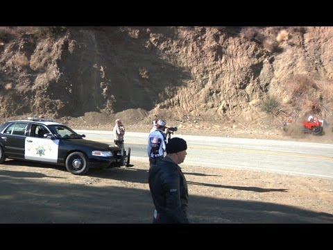 rnickeymouse - Rider on a 2008 Ducati 848 losses the front and lowsides in front of the California Highway Patrol. The CHP officer checked the rider for injuries and offere...