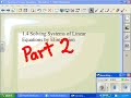 1.4 Solving Linear Equations using Elimination Part 2