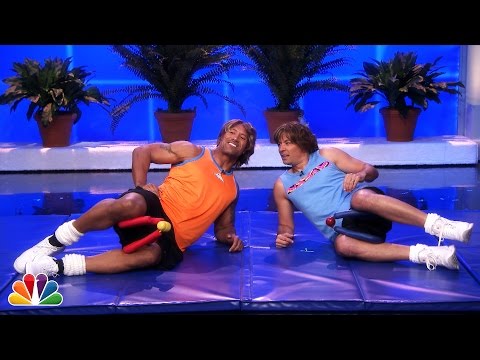 Jimmy Fallon & Dwayne Johnson's Workout Videos -- Part 1