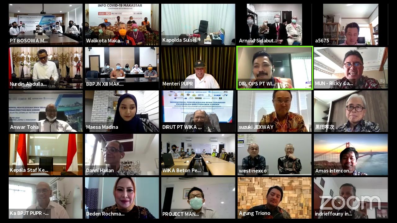 SEREMONIAL PENYELESAIAN SPAN TERAKHIR ERECTION BOX GIRDER PROYEK JALAN TOL LAYANG A.P.PETTARANI MAKA