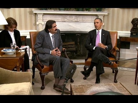 qatar - President Obama Meets with the Amir of Qatar, His Highness Hamad bin Khalifa al-Thani. April 23, 2013.