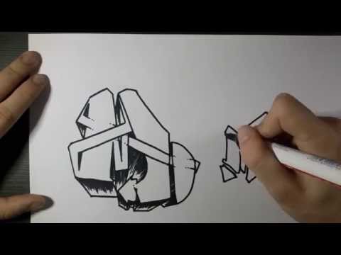 how to draw graffiti on a paper
