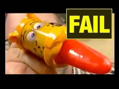 FAIL TOY TONGUE Candy Animal Licks Funny Tongue Pops Review Video by Mike Mozart JeepersMedia