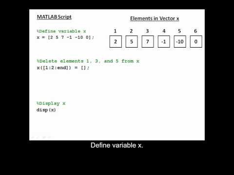 how to remove an element from a vector in matlab