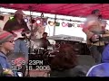 while playing an outdoor concert in the rain, the roof came down...