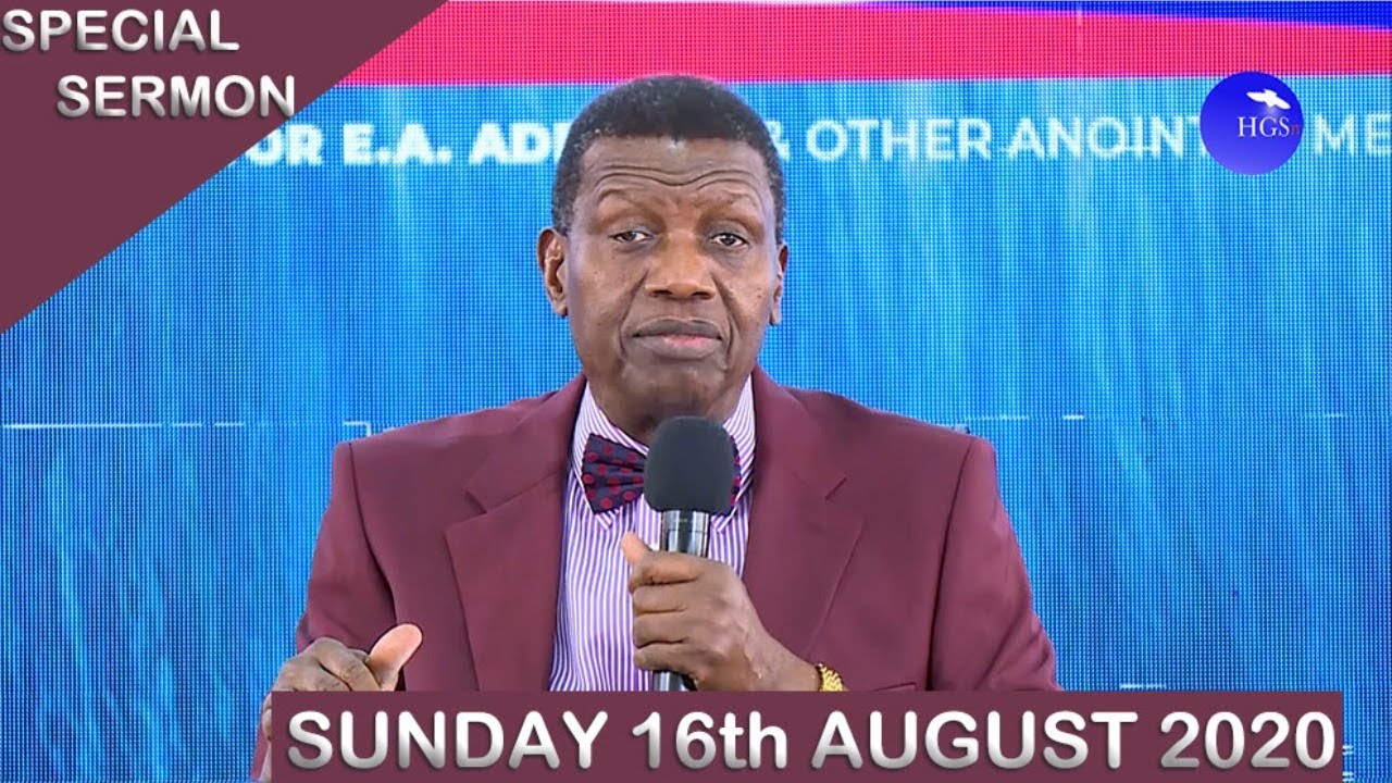 RCCG Sunday Service 16th August 2020 by Pastor E. A. Adeboye - Livestream