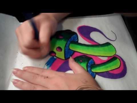 how to draw psychedelic letters