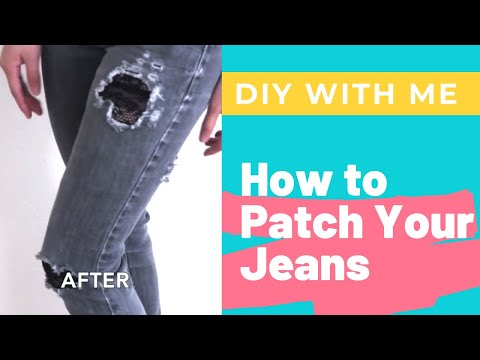 how to patch stretch jeans