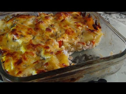как запечь рыбу с овощами в духовке