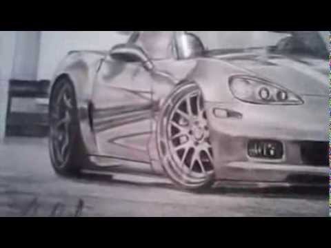 how to draw a corvette zr1 step by step