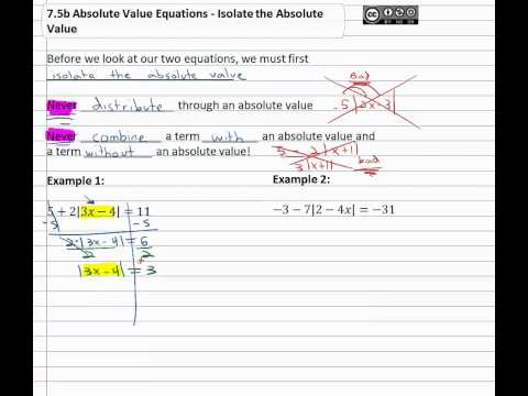 how to isolate absolute value