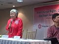 UP Prof. Leonor Briones speaks about the alternative budget process