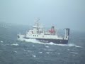 Ferry Boat in Stormy Sea Conditions Isle of Rum