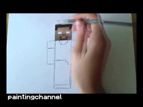 how to draw a minecraft