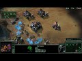 This is a StarCraft 2 battle report betwen Marc Cooper (Zerg)  David Kim (Terran). The reporter are Dustin Browder  Robert Simpson.