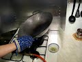 Seasoning new chinese carbon steel wok