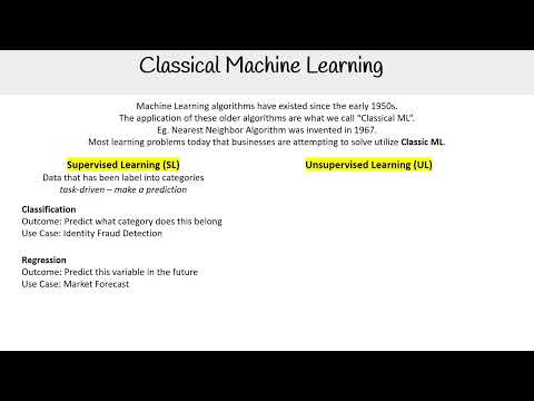 What is Classical Machine Learning? - AWS AI Practitioner AIF-C01