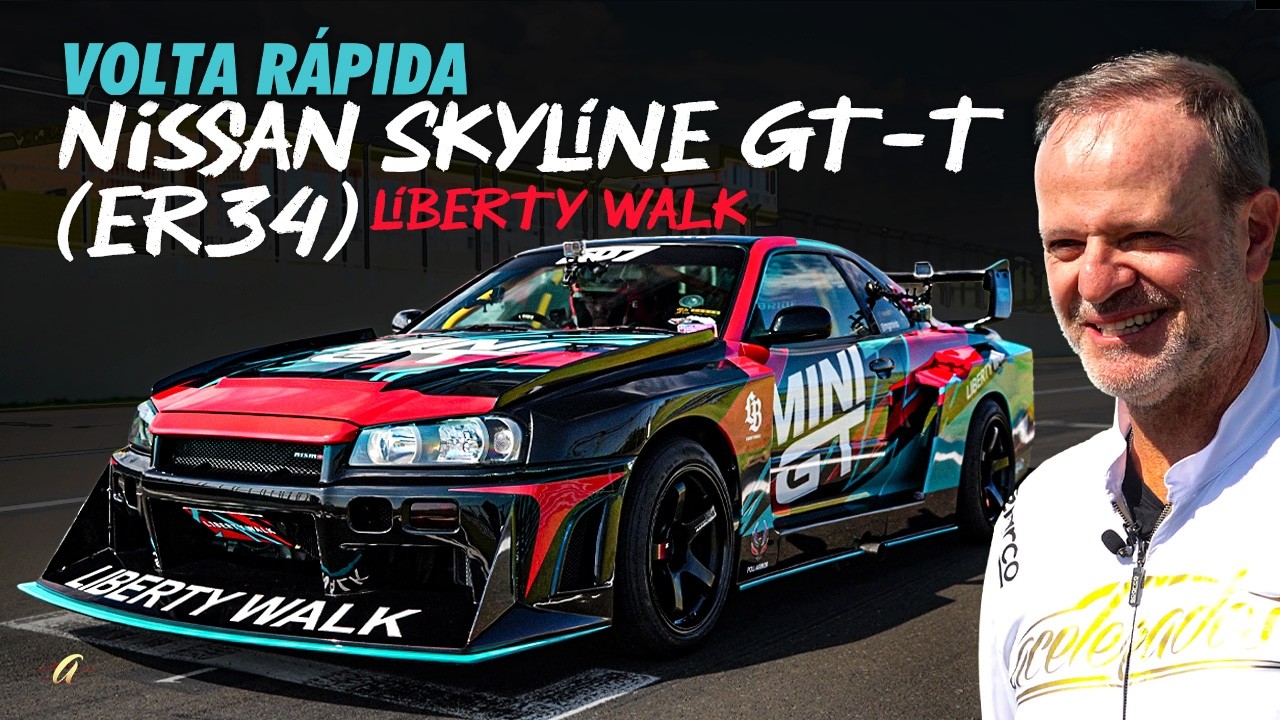 NISSAN SKYLINE LIBERTY WALK NA VOLTA RÁPIDA! Rubinho acelera o esportivo JDM com bodykit lendário