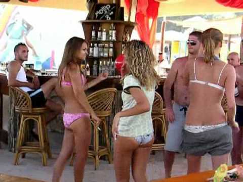 beach dance party - travelindave discovering fun and good times on the beaches in varna bulgaria 2007 and what a catch of wild hot sexy drunk beach babes dancing there heads off...