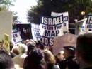 Singing of the Hatikva at the protest for Mahmoud Ahmadineja