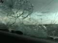 Huge hail balls vs car