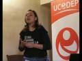 Elisa Bacciotti (responsabile delle Attivit&agrave; di Popmob dell'Ufficio Campagne Oxfam International e Ucodep) presenta la campagna "Per tutti" al "II Incontro Nazionale dei Volontaru di Ucodep"