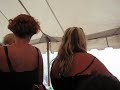 I wondered if perhaps there was a tornado nearby - we didn't get hail but this was intense. Insane thunderstorm. Lightning hit just outside the tent and fried the soundsystem. It was crazy!!