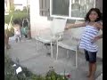 HaHa Darice falls into chair lol