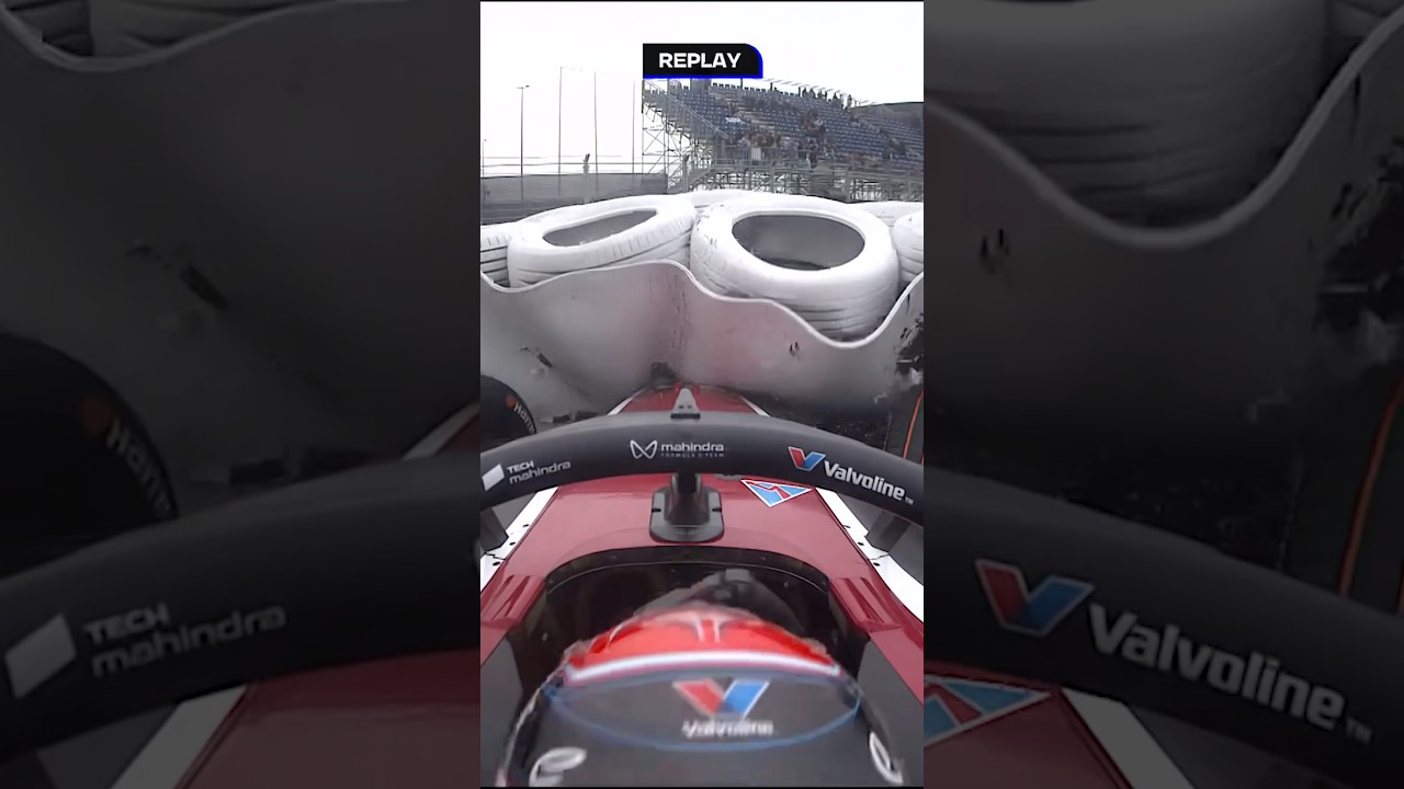 Nyck De Vries hits the wall in FP1 in Madrid 🫣 #formulae #motorsport #racing #cupraravalmadrideprix