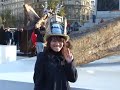ECSTATIC CHINESE GIRL WEARING THE GHOST FOREST HAT SCULPTURE by chito salarza-grant