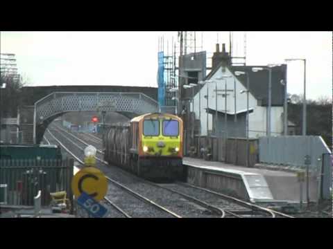 Dublin Cork Line - Iarnród Éireann's class leader No.201 takes a Cork-Dublin North wall (and onwards to Platin, Co. Meath) empty cement train, comprised of thirteen four-wheele...