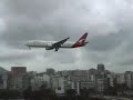Qantas Boeing 767 landing Hong Kong Kai Tak Airport 香港 启德机场