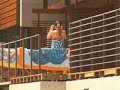 lindsay lohan on holiday in a bikini practising boxing. filmed by papparazzi on the beach outside her hotel.