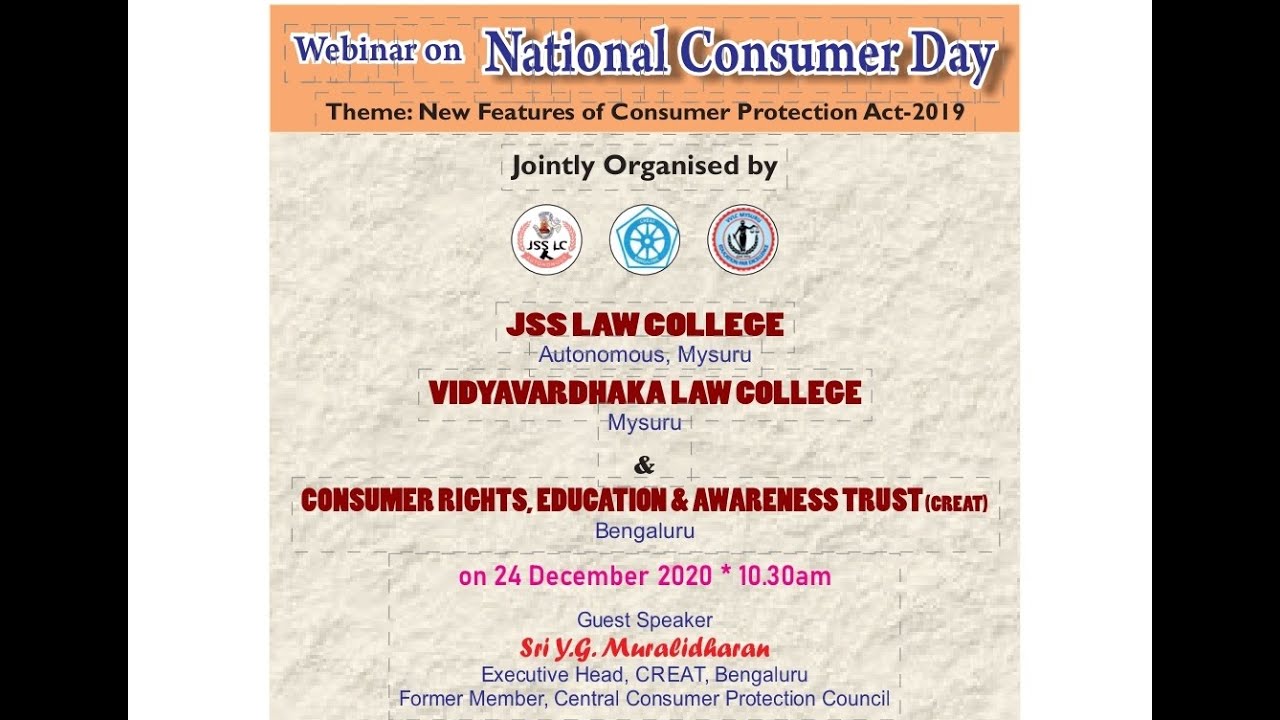 Webinar on National Consumer Day (New Features of Consumer Protection Act 2019)