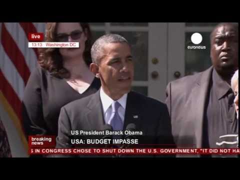 Shutdown - Barack Obama speaks out on US government shutdown. It is the first time in nearly 20 years US government has ground to a halt over irreconcilable political d...