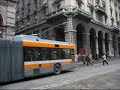 Bologna, filobus e autobus in centro Bologna, filobus e autobus in centro
